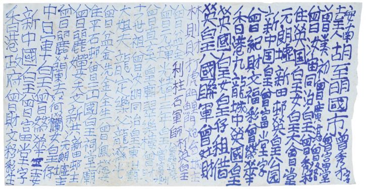 Untitled
Tsang Tsou Choi (King of Kowloon)
20th century
Marker on paper
H 35 × W 69 cm
HKU.Ca.2023.2643
Gift of King of Kowloon Culture & Art Foundation
